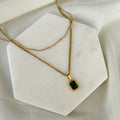 Rebecca Two-layered Necklace (green)