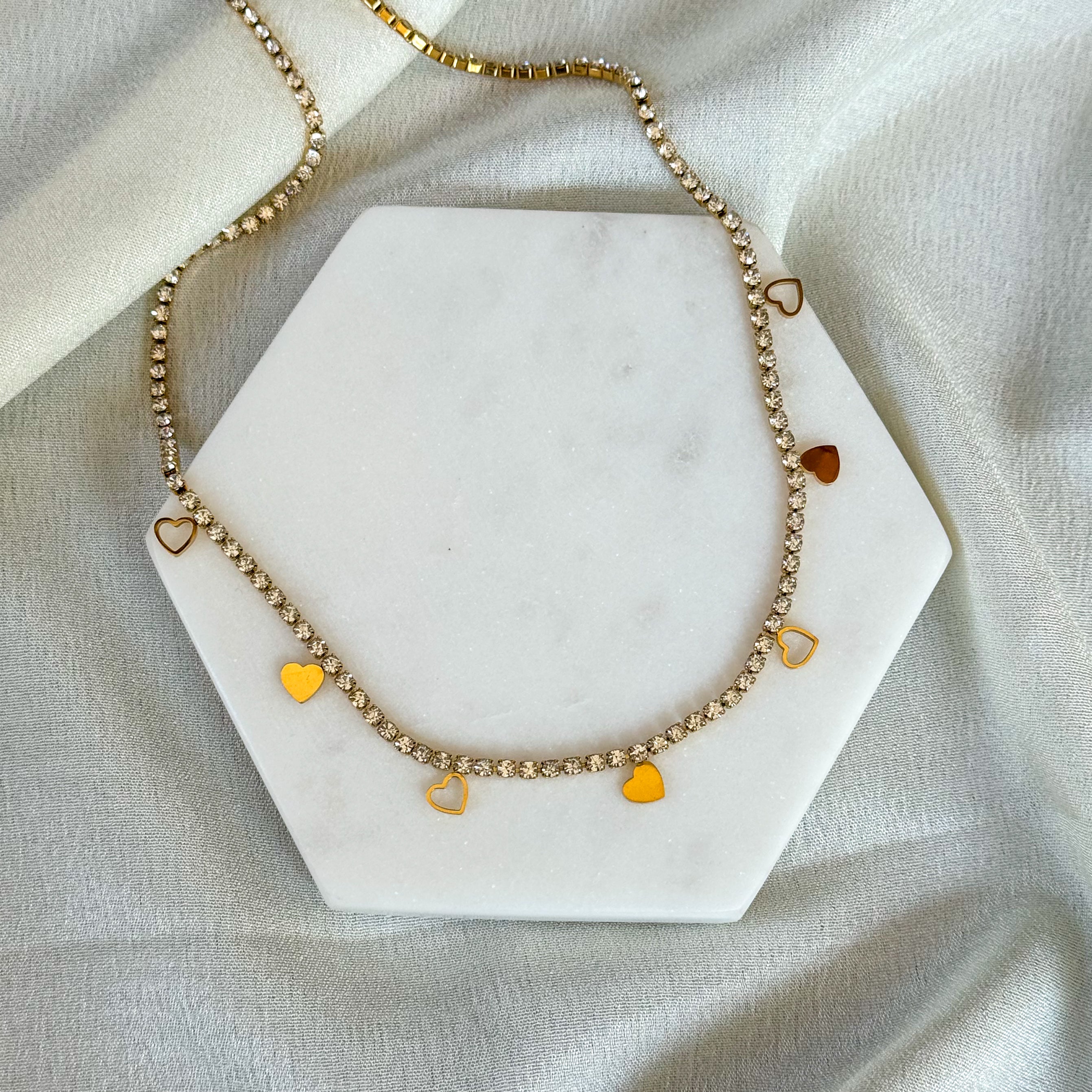 Tennis Heart Charm Necklace