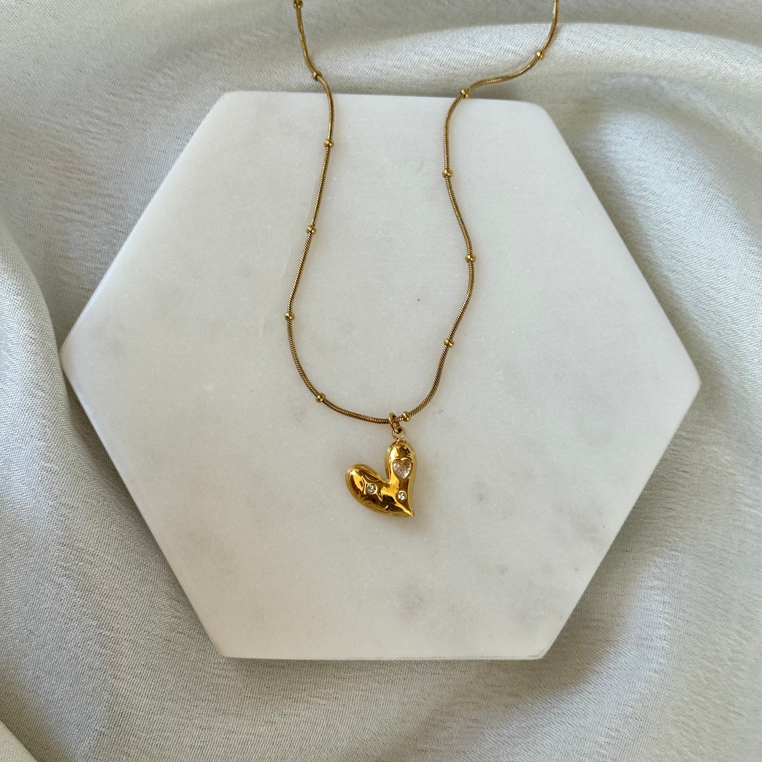 Velour Heart Necklace