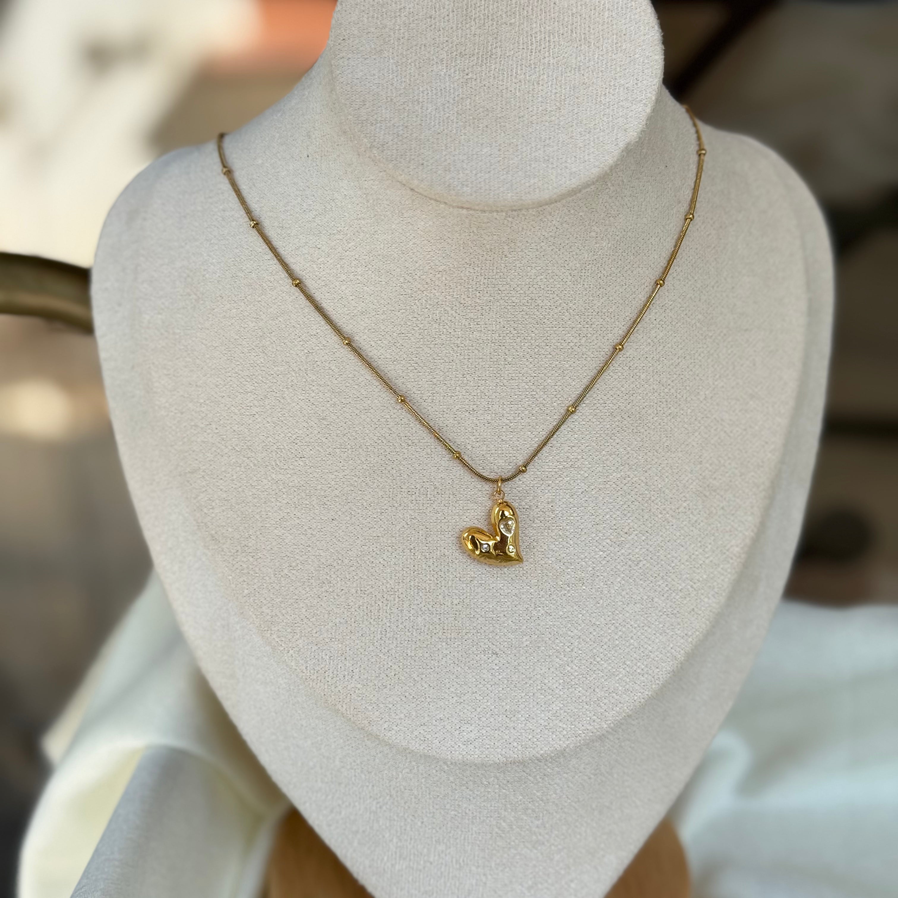 Velour Heart Necklace