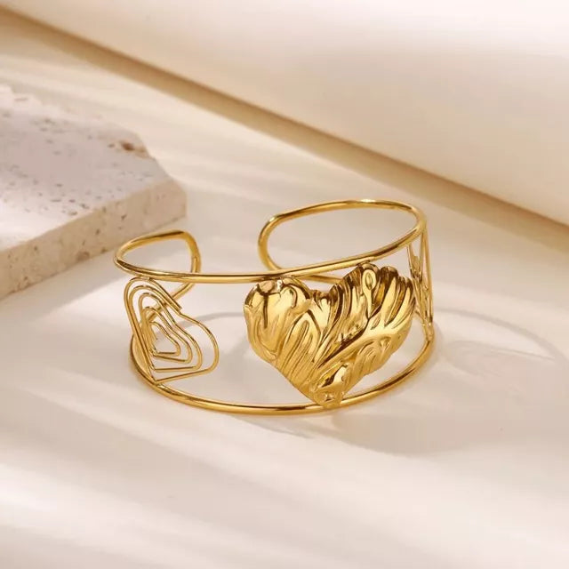 Heart On Sleeve Cuff Bracelet