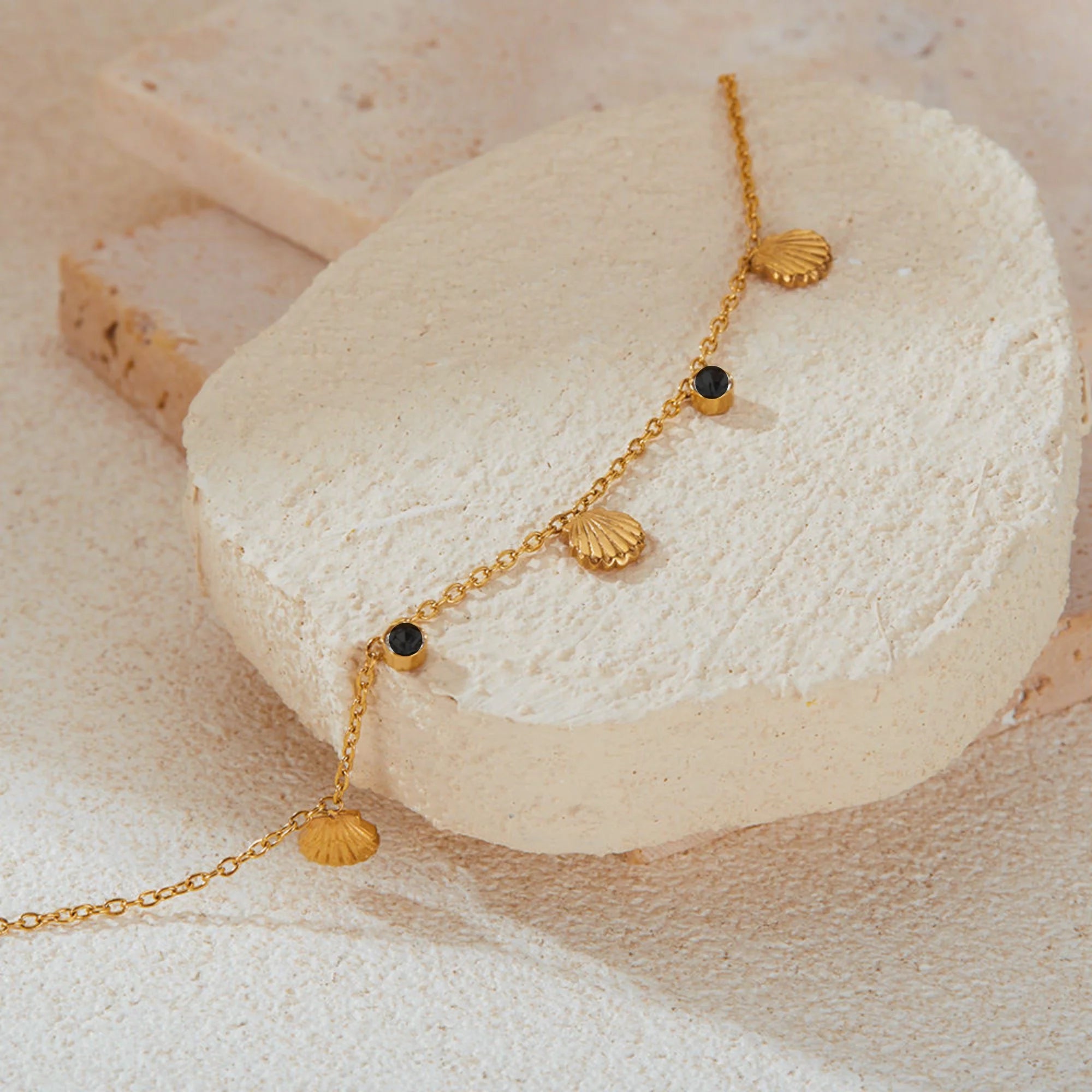 Shell & Green Stone Bracelet