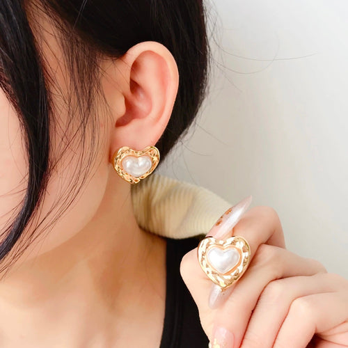 Blair Pearl Heart Earrings