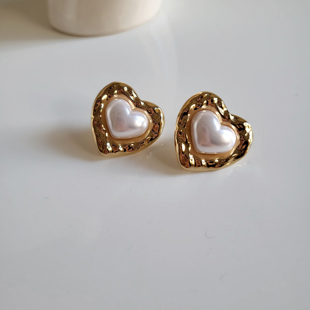 Blair Pearl Heart Earrings