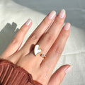 White Heart Ring