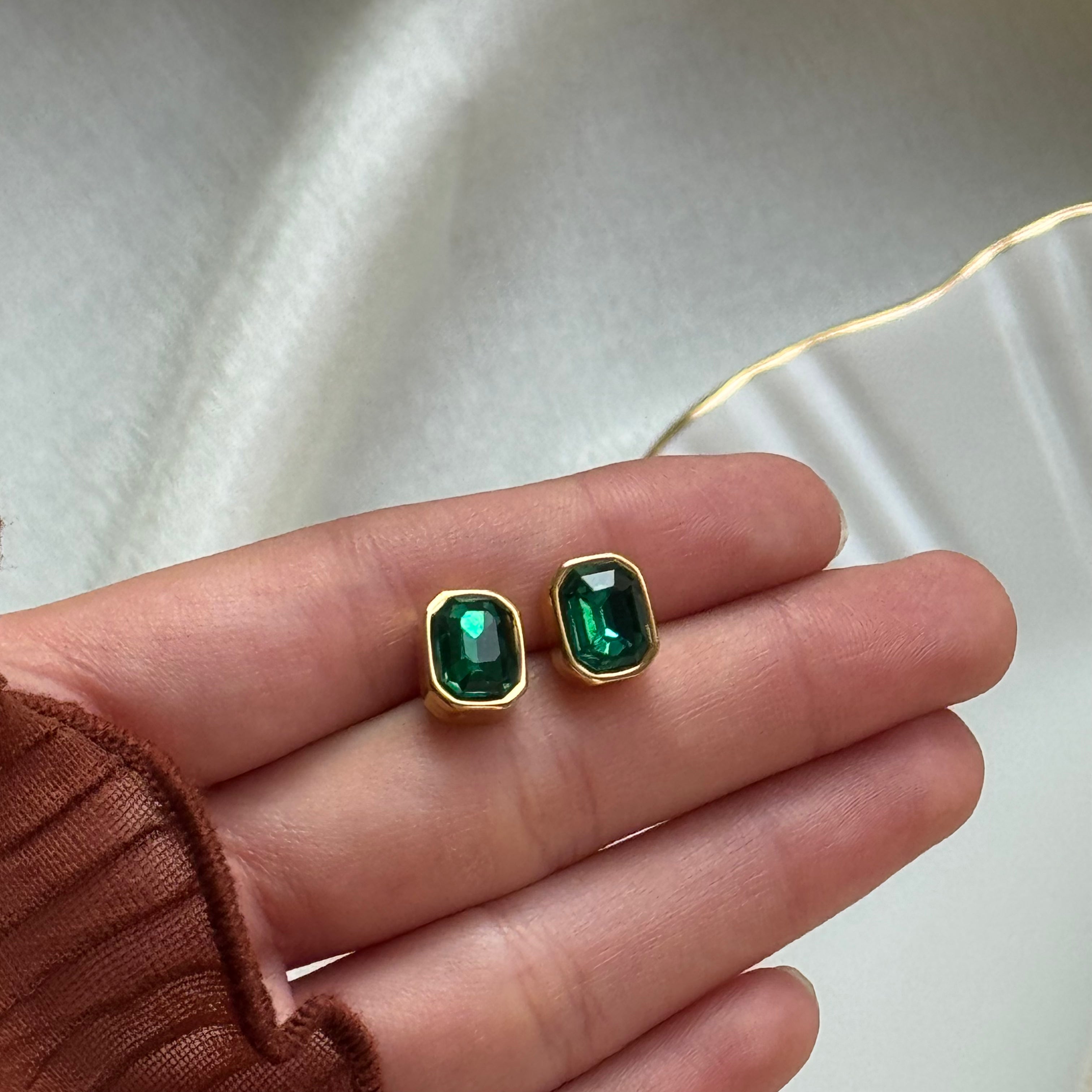 Green Gem Studs