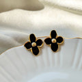 Black Flora Earrings