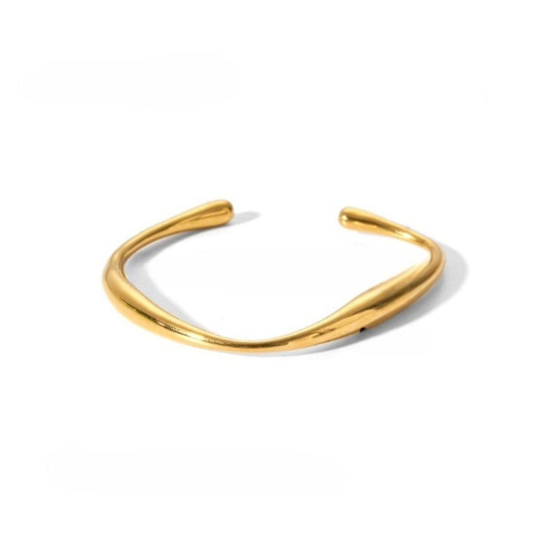 Anti tarnish 18K Gold Plated stainless steel wavy cuff bracelet for women